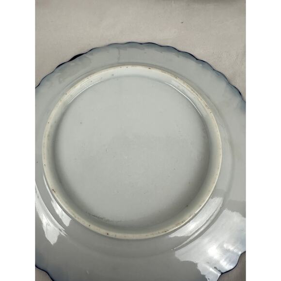 Japanese Antique China Four 7 in. Plates Cobalt Gold  Trim Geisha 1970's - Picture 7 of 16